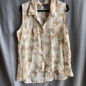 Blousechiffon button down with pockets